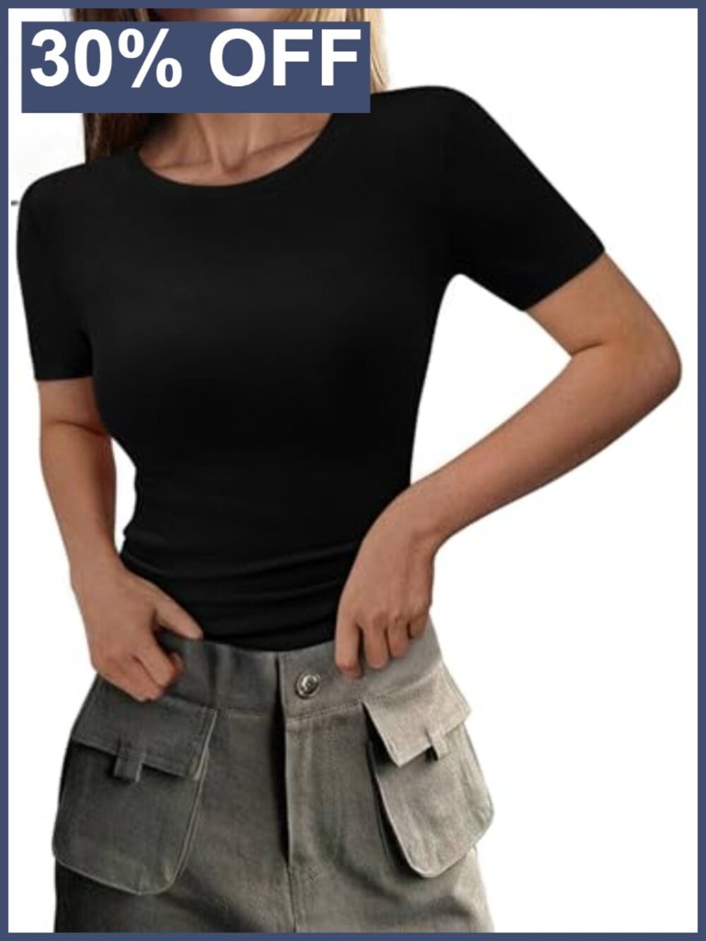 Slim Fit Crew Neck Short Sleeve Knit T-Shirt